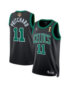 Men's Boston Celtics #11 Payton Pritchard Black 2024 Finals Champions Statement Edition Stitched Basketball Jersey