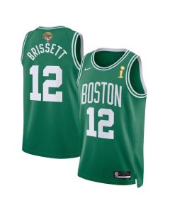 Men's Boston Celtics #12 Oshae Brissett Kelly Green 2024 Finals Champions Icon Edition Stitched Basketball Jersey