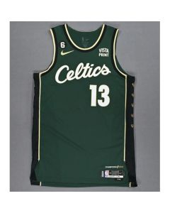 Men's Boston Celtics #13 Malcolm Brogdon 2022-23 Green City Edition No.6 Patch Stitched Basketball Jersey