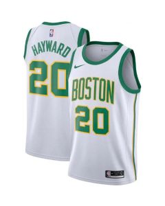 Men's Boston Celtics #20 Gordon Hayward White City Edition Swingman Stitched Jersey
