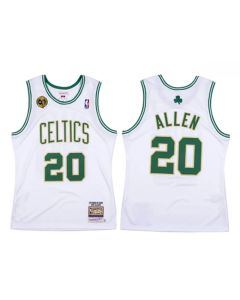 Men's Boston Celtics #20 Ray Allen White Throwback 2008-09 Stitched Jersey
