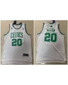 Men's Boston Celtics #20 Ray Allen White Throwback Stitched Jersey