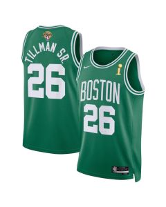 Men's Boston Celtics #26 Xavier Tillman Sr. Kelly Green 2024 Finals Champions Icon Edition Stitched Basketball Jersey