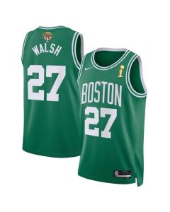Men's Boston Celtics #27 Jordan Walsh Kelly Green 2024 Finals Champions Icon Edition Stitched Basketball Jersey