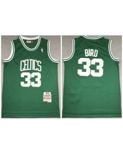 Men's Boston Celtics #33 Larry Bird 1985-86 Green Throwback Stitched Jersey