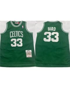 Men's Boston Celtics #33 Larry Bird 1995-96 Green Throwback Stitched Jersey