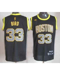 Men's Boston Celtics #33 Larry Bird Black Electricity Fashion NBA Jersey