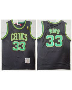Men's Boston Celtics #33 Larry Bird Black Throwback Stitched Jersey