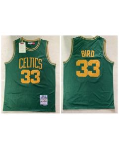 Men's Boston Celtics #33 Larry Bird Green 1965-1966 Stitched Jersey