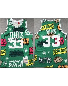 Men's Boston Celtics #33 Larry Bird Green 1995-96 Throwback Stitched Jersey (Green)