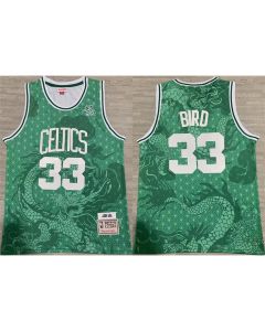 Men's Boston Celtics #33 Larry Bird Green 1995-96 Throwback Stitched Jersey
