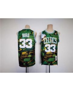 Men's Boston Celtics #33 Larry Bird Green/Black Throwback Stitched Jersey
