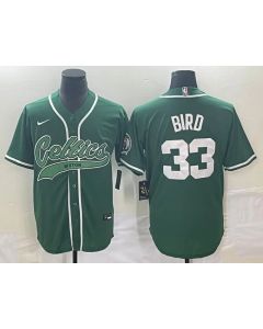 Men's Boston Celtics #33 Larry Bird Green Stitched Baseball Jersey (Green)