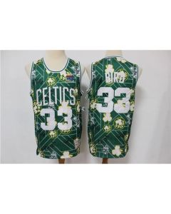 Men's Boston Celtics #33 Larry Bird Green Tear Up Pack Hardwood Classics Swingman Stitched Jersey