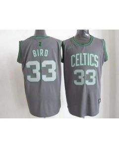 Men's Boston Celtics #33 Larry Bird Grey Graystone Fashion Embroidered NBA Jersey