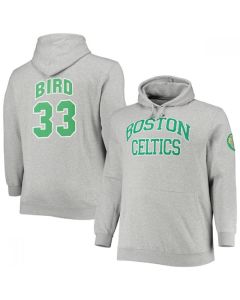 Men's Boston Celtics #33 Larry Bird Grey Pullover Hoodie