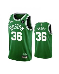 Men's Boston Celtics #36 Marcus Smart Green No.6 Patch Stitched Basketball Jersey (Green)