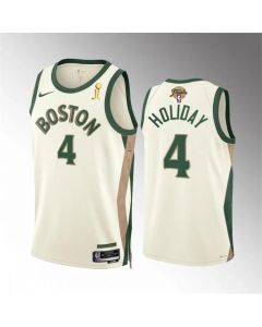 Men's Boston Celtics #4 Jrue Holiday 2024 Finals Champions City Edition Stitched Basketball Jersey