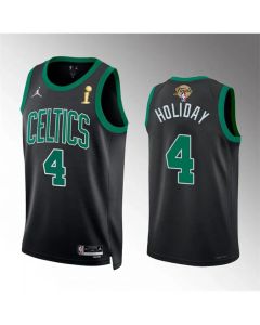 Men's Boston Celtics #4 Jrue Holiday Black 2024 Finals Champions Statement Edition Stitched Basketball Jersey
