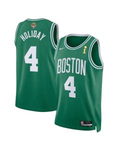 Men's Boston Celtics #4 Jrue Holiday Green 2024 Finals Champions Icon Edition Stitched Basketball Jersey