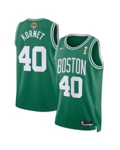 Men's Boston Celtics #40 Luke Kornet Kelly Green 2024 Finals Champions Icon Edition Stitched Basketball Jersey