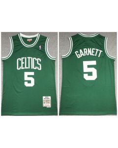 Men's Boston Celtics #5 Kevin Garnett 2007-08 Green Throwback Stitched Jersey