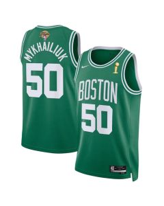Men's Boston Celtics #50 Svi Mykhailiuk Kelly Green 2024 Finals Champions Icon Edition Stitched Basketball Jersey