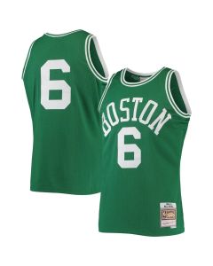 Men's Boston Celtics #6 Bill Russell 1962-63 Green Throwback Stitched Jersey