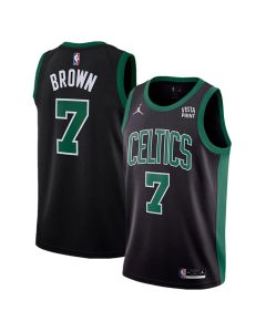 Men's Boston Celtics #7 Jaylen Brown Black Statement Edition Stitched Basketball Jersey