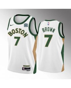 Men's Boston Celtics #7 Jaylen Brown White 2023/24 City Edition Stitched Basketball Jersey