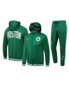 Men's Boston Celtics 75th Anniversary Green Performance Showtime Full-Zip Hoodie Jacket And Pants Suit