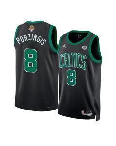 Men's Boston Celtics #8 Kristaps Porzingis Black 2024 Finals Statement Edition Stitched Basketball Jersey