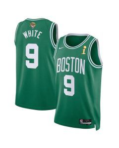 Men's Boston Celtics #9 Derrick White Kelly Green 2024 Finals Champions Icon Edition Stitched Basketball Jersey