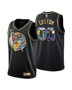 Men's Boston Celtics Active Player Custom 2021/22 Black Golden Edition 75th Anniversary Diamond Logo Stitched Basketball Jersey