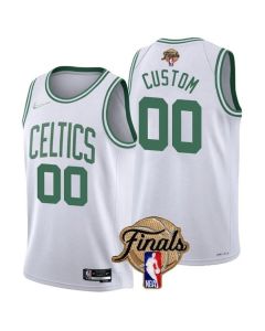 Men's Boston Celtics Active Player Custom 2022 White NBA Finals Stitched Jersey