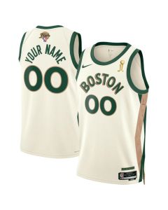 Men's Boston Celtics Active Player Custom 2024 Finals Champions City Edition Stitched Basketball Jersey