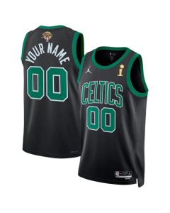 Men's Boston Celtics Active Player Custom Black 2024 Finals Champions Statement Edition Stitched Basketball Jersey (Black)