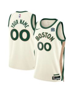 Men's Boston Celtics Active Player Custom White 2023/24 City Edition Stitched Basketball Jersey