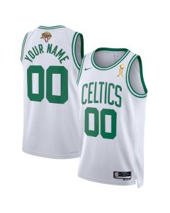 Men's Boston Celtics Active Player Custom White 2024 Finals Champions Association Edition Stitched Basketball Jersey