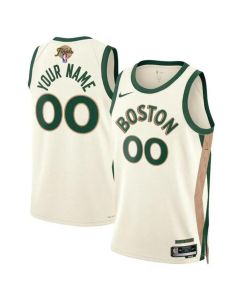Men's Boston Celtics Active Player Custom White 2024 Finals City Edition Stitched Basketball Jersey