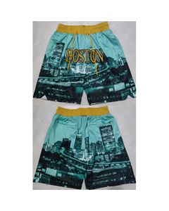 Men's Boston Celtics Aqua/Black Shorts (Run Small)