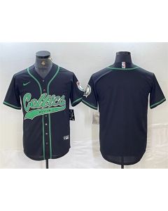 Men's Boston Celtics Blank Black Stitched Baseball Jersey