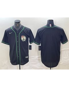 Men's Boston Celtics Blank Black With Patch Stitched Baseball Jersey