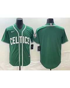 Men's Boston Celtics Blank Green Stitched Baseball Jersey (Green)