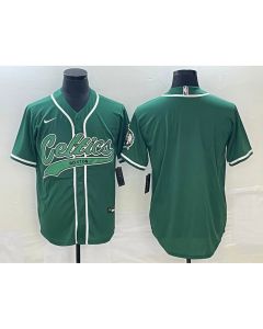 Men's Boston Celtics Blank Green Stitched Baseball Jersey (Style 2)