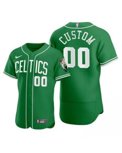 Men's Boston Celtics Customized 2020 Green NBA X MLB Crossover Edition Stitched Jersey
