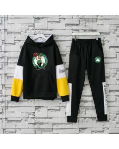 Men's Boston Celtics Gold 2019 Black Tracksuits Hoodie Suit