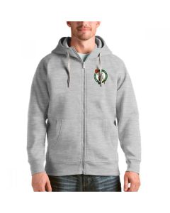 Men's Boston Celtics Grey Zip Hoodie Jacket