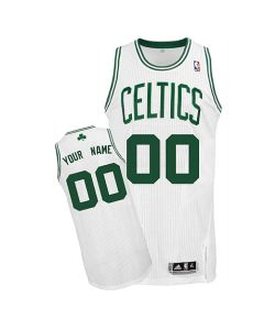 Men's Boston Celtics White Authentic Custom Jersey