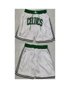 Men's Boston Celtics White Shorts (Run Small) (Style 2)